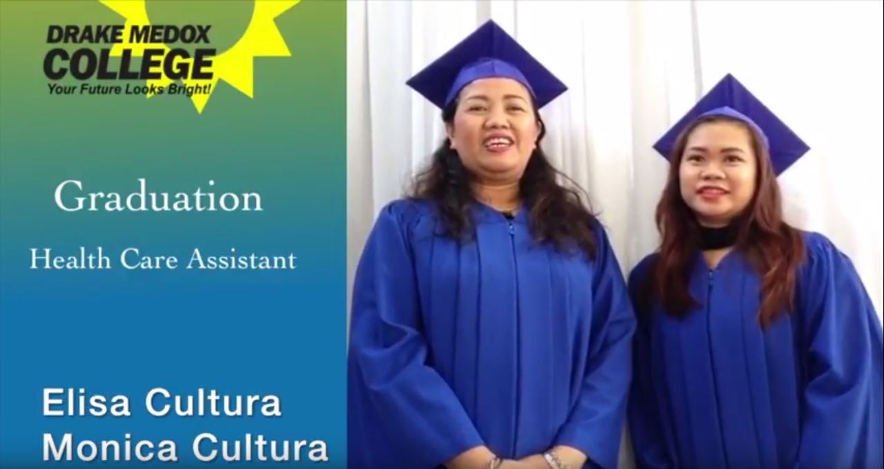 Elisa Cultura & Monica Cultura - Healthcare Assistant Graduates - Drake Medox College