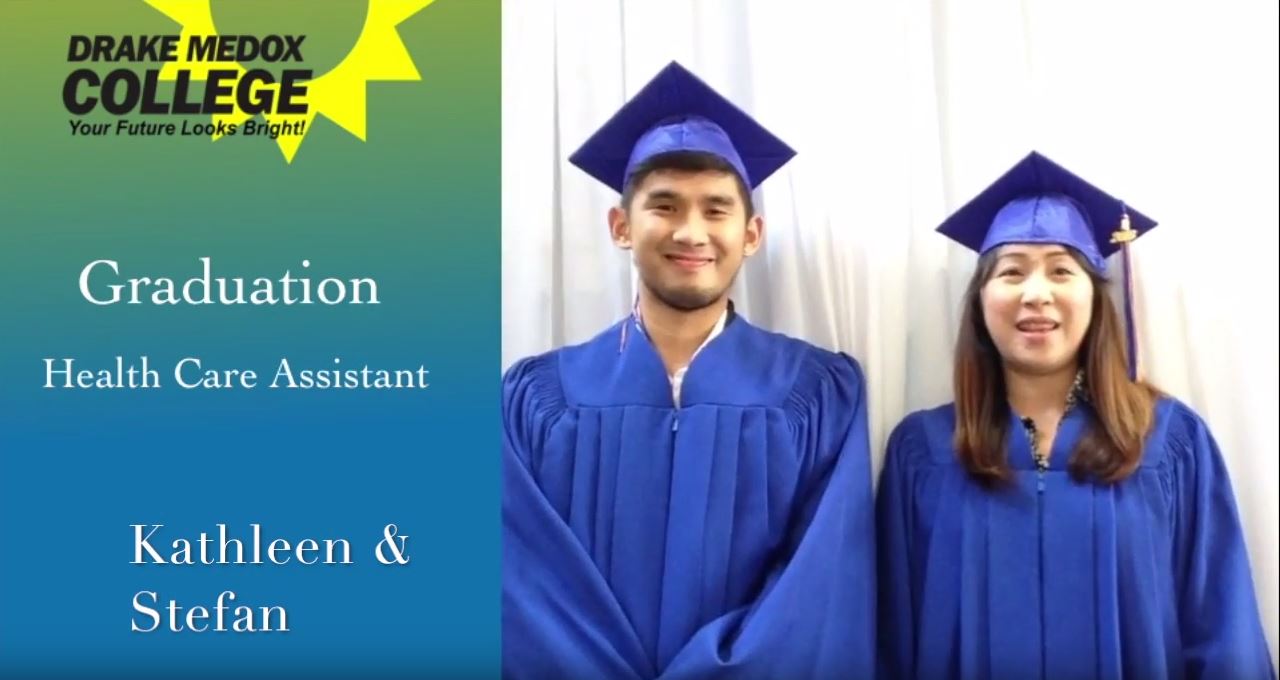 Kathleen Aban & Stefan Craig Aban - Healthcare Assistant Graduates, Drake Medox College